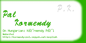 pal kormendy business card